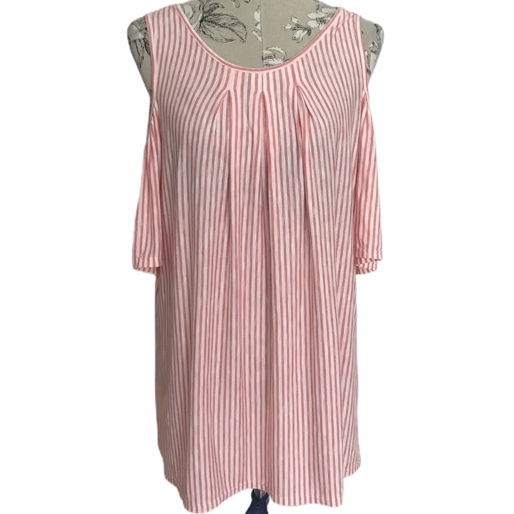 Max Studio Red Striped Top XL